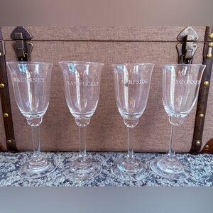 Heirloom Wine Glasses with Etched Nantucket Neighborhood Names